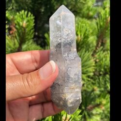 Doppelender Kristall mit Einschlüssen